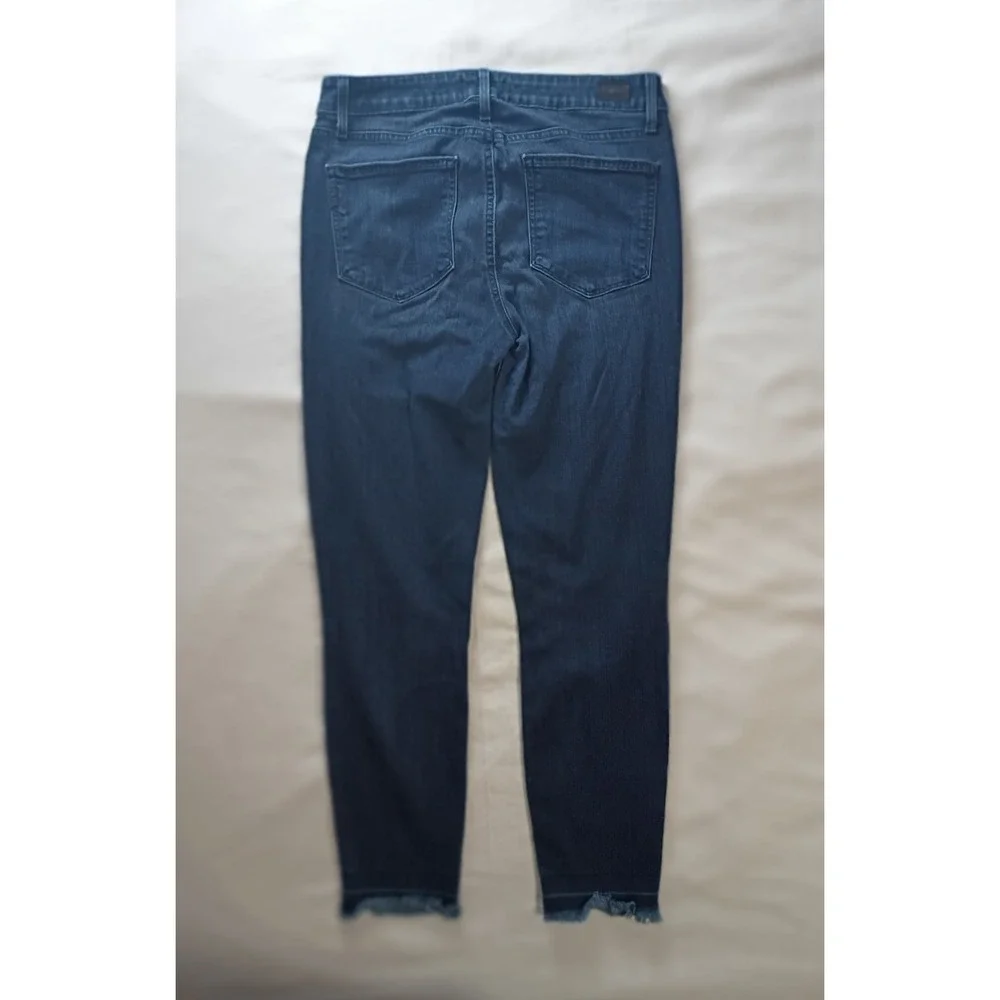PAIGE Verdugo Crop Dark Wash Raw Frayed Hem Skinny Jeans Size 28
